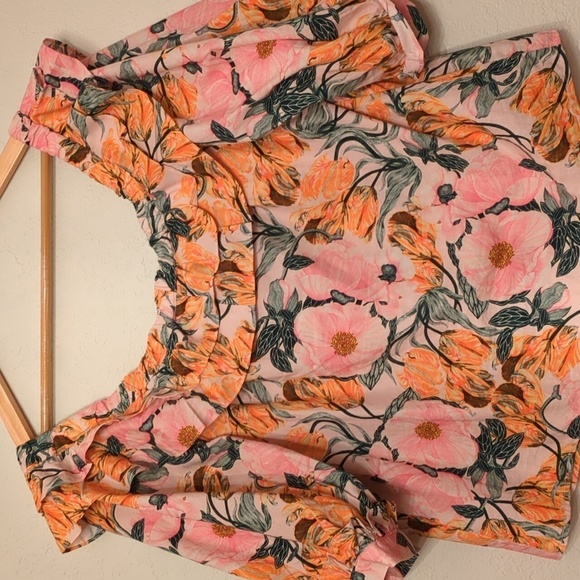 Cecilia Peterson Anthropology Ruffled off the Shoulder Romantic Boho Floral Top - Picture 11 of 11